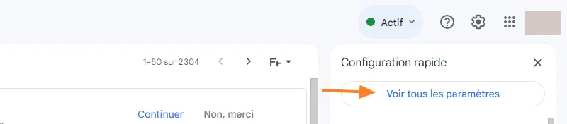 Gmail - Voir tous les paramètres sur desktop