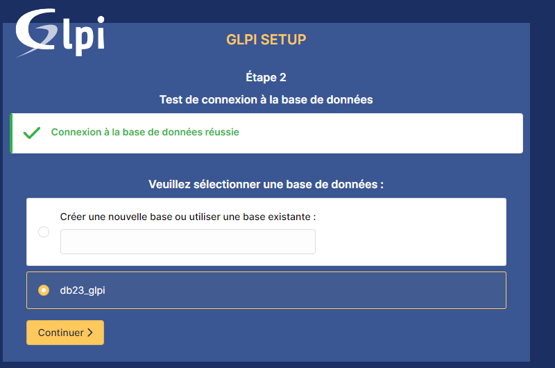 Installation de GLPI - Etape 5