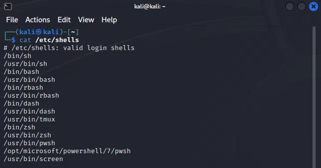 Linux - Liste des shells disponibles