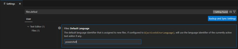 VSCode - PowerShell default language