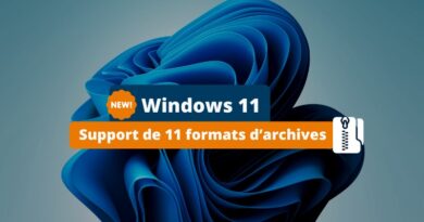 Windows 11 Support de 11 formats archives