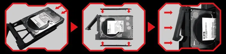 Installation du disque dur dans le rack