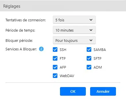 ASUSTOR - ADM Defender - Protection brute force