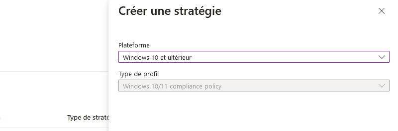 Intune - Stratégie compliance Windows 11