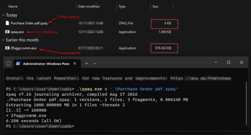 Malware Agent Tesla - Format zpaq