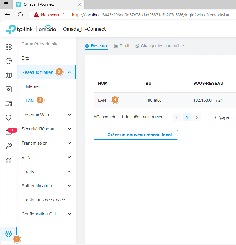 Routeur TP-Link - Configurer VLAN 1