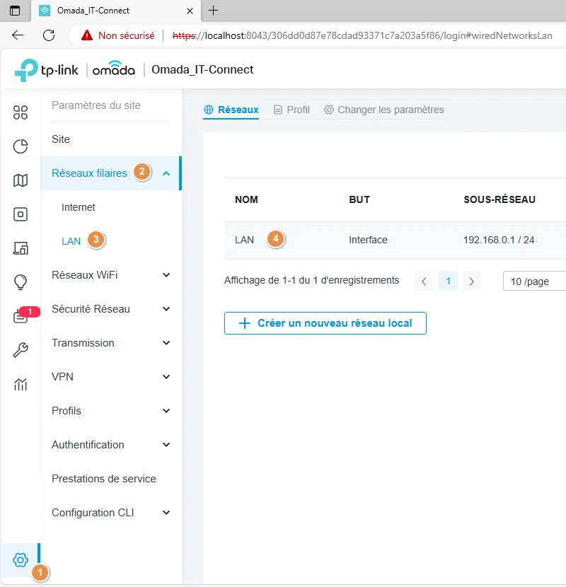 Routeur TP-Link - Configurer VLAN 1