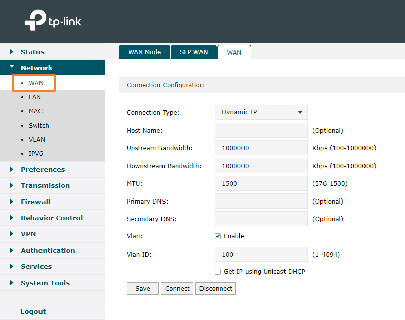 Routeur TP-Link - Configurer interface WAN