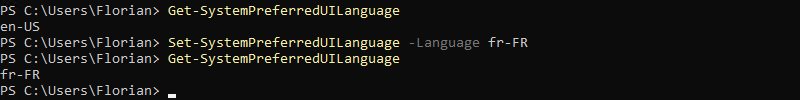 Set-SystemPreferredUILanguage - PowerShell