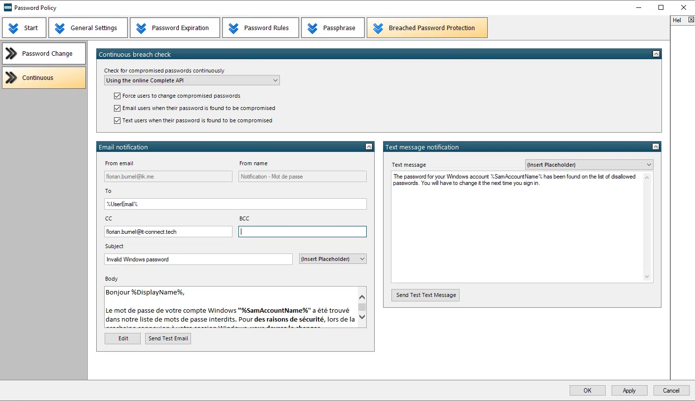 Specops Password Policy 2023 - Détection mot de passe compromis continuous