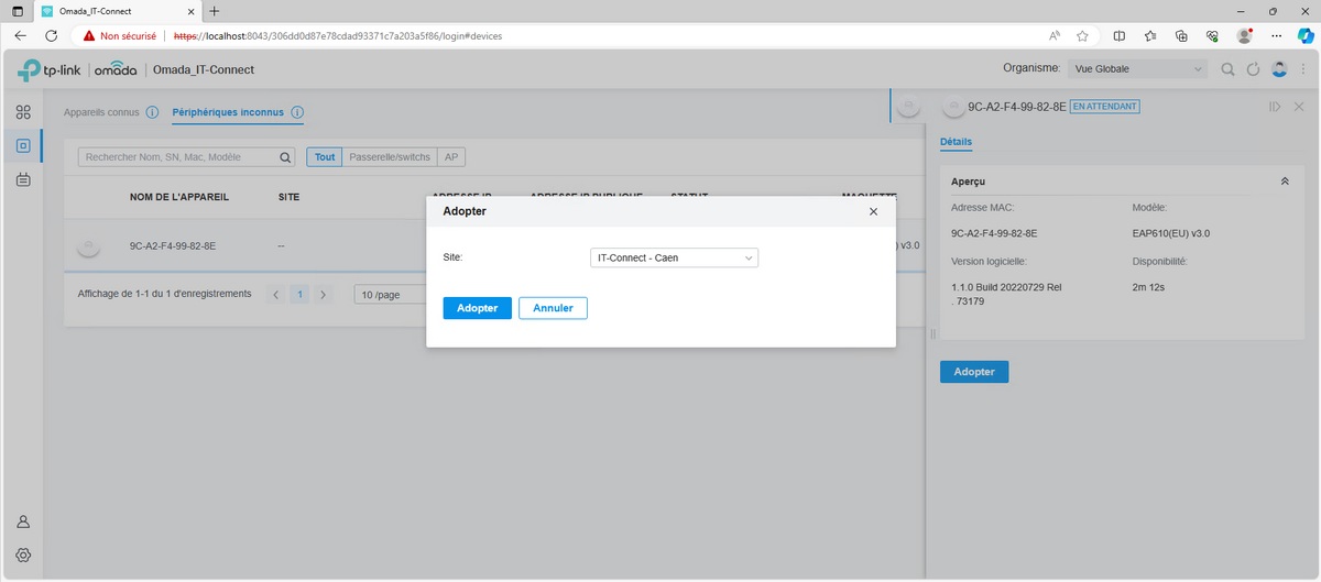 TP-Link Omada - Ajout automatique AP WiFi