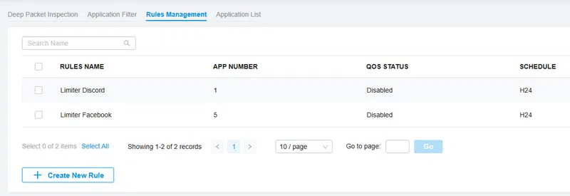 TP-Link Omada - DPI Rules management