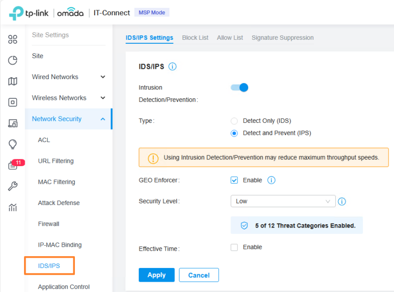 TP-Link Omada - IDS IPS
