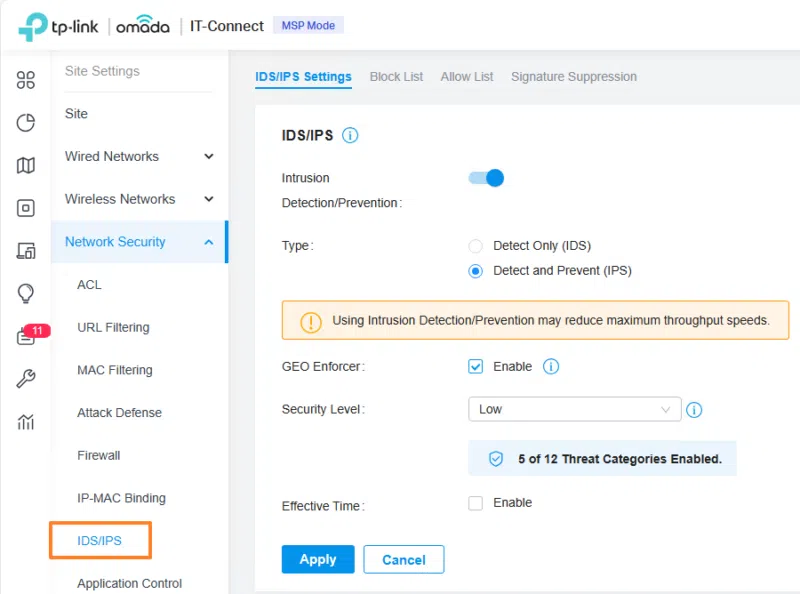 TP-Link Omada - IDS IPS