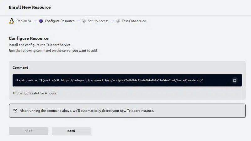 Teleport - Ajouter serveur Linux - 1