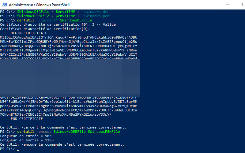 Teleport - Obtenir certificat CA ADCS
