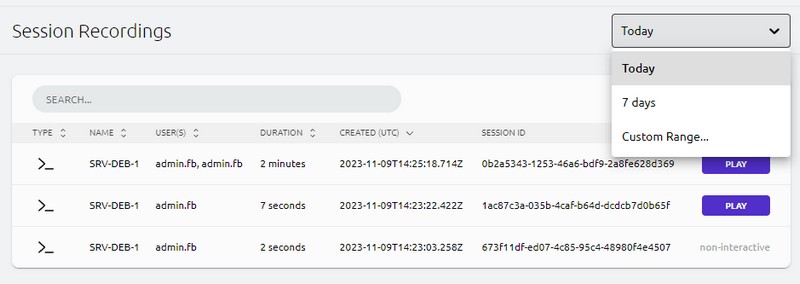 Teleport - Session Recordings