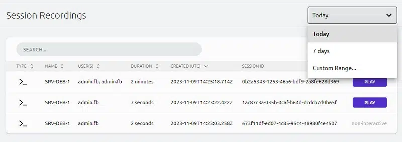 Teleport - Session Recordings