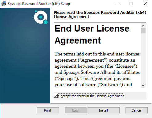Installation Specops Password Auditor