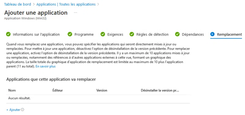 Intune - App EXE - Remplacement
