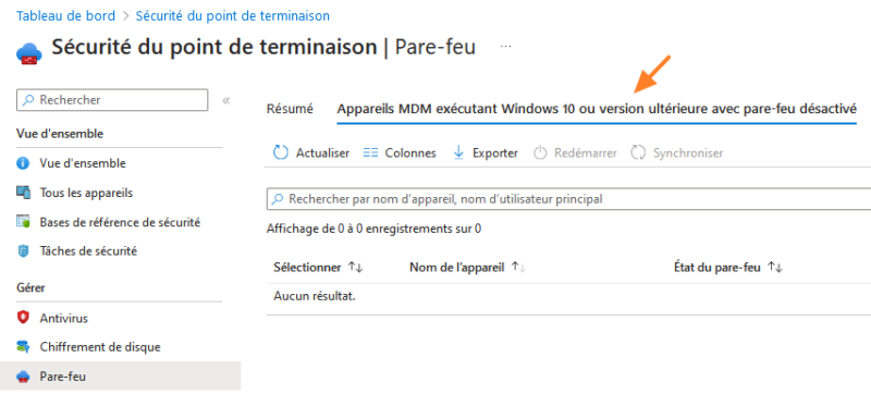 Intune - Appareils Windows avec le pare-feu désactivé