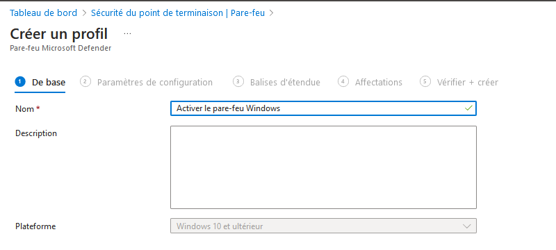 Microsoft Intune - Stratégie sécurité - Pare-feu Windows - 02