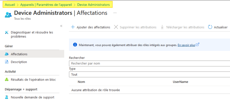 Administrateur local de l’appareil joint Microsoft Entra