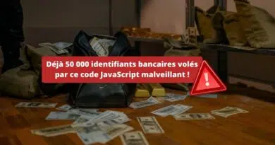 Code JavaScript malveillant vol identifiants banque 2023