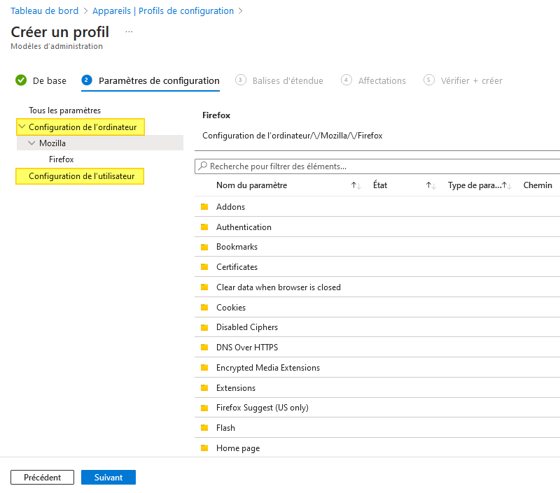 Intune - Créer stratégie Firefox - 3