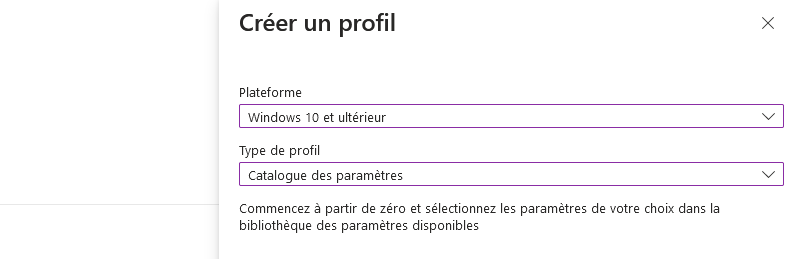 Intune - Gérer compte administrateur local - Etape 1