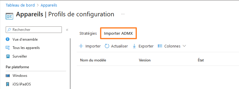 Intune - Importer ADMX