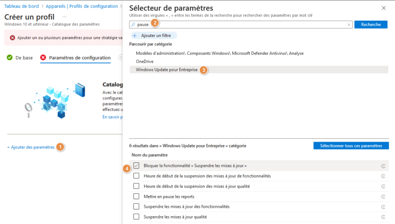 Intune - Windows Update - Etape 1