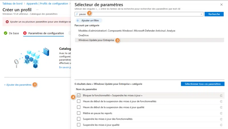 Intune - Windows Update - Etape 1