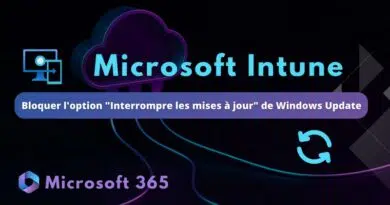 Intune bloquer option Interrompre les mises à jour Windows Update