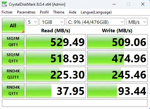 NiPoGi AK1 Plus - Benchmark disque