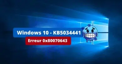 Windows 10 - erreur installation KB5034441