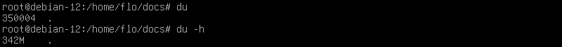 Afficher taille dossier avec commande du Linux