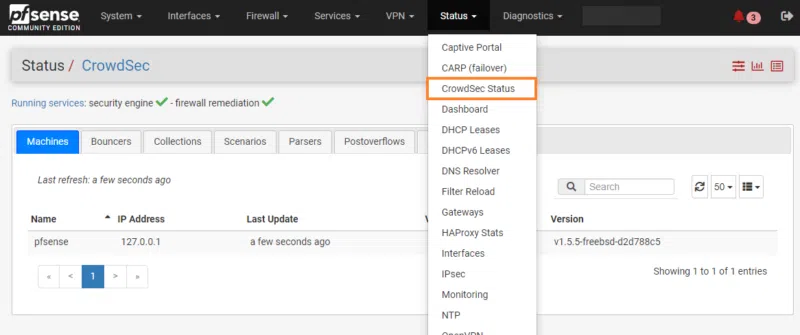 Configurer CrowdSec sur PfSense - Etape 4