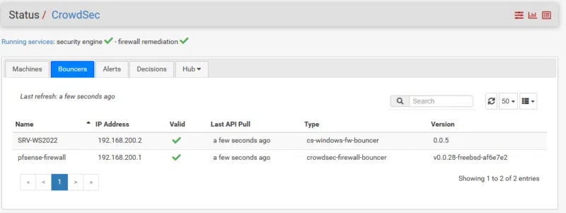 CrowdSec - Multi-serveurs avec PfSense