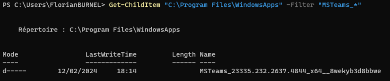 Détecter installation Microsoft Teams New avec PowerShell