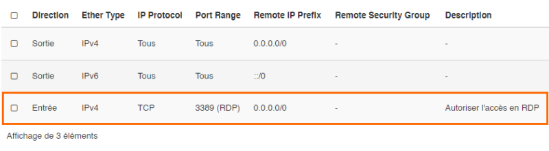 Infomaniak - OpenStack - Créer un groupe de sécurité - Etape 5
