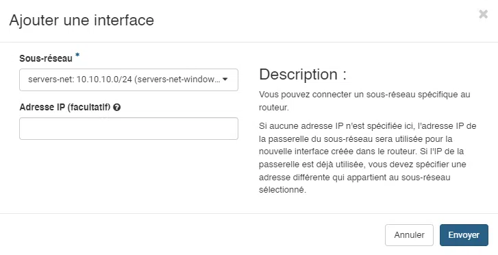 Infomaniak - OpenStack - Créer un routeur - Etape 4