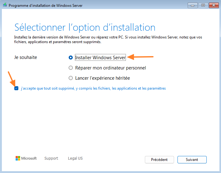 Installation Windows Server 2025 - Etape 3