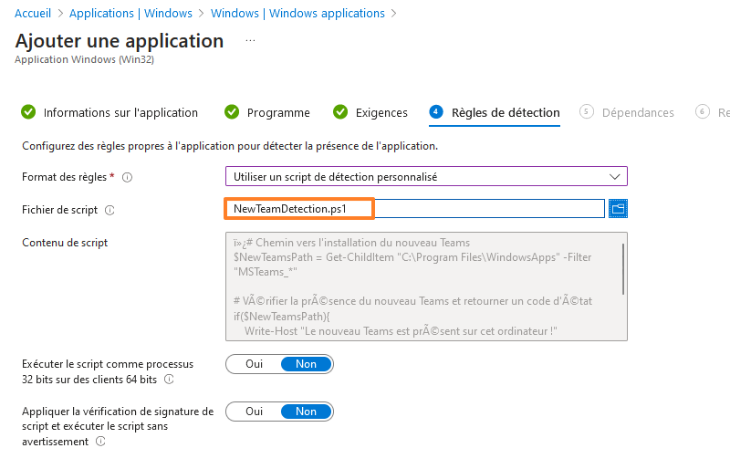 Intune - Créer application Teams (New) - Etape 5