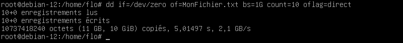 Linux - Commande dd mesurer performances disque