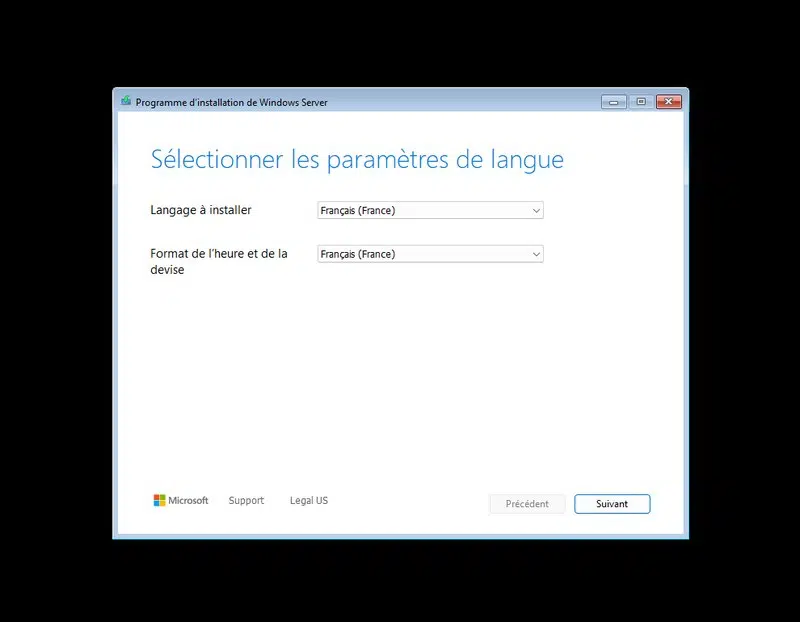 Nouvelle expérience installation Windows Server 2025