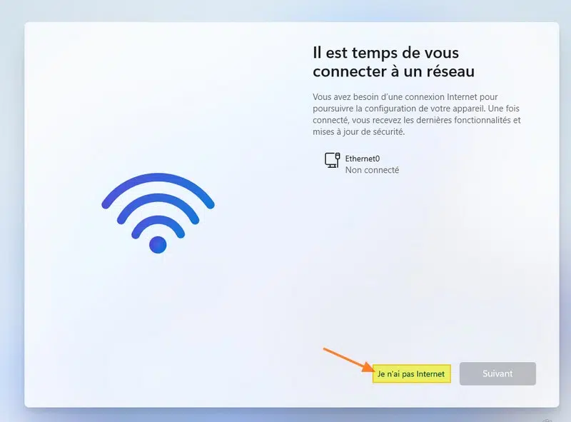 Windows 11 - Je n'ai pas Internet
