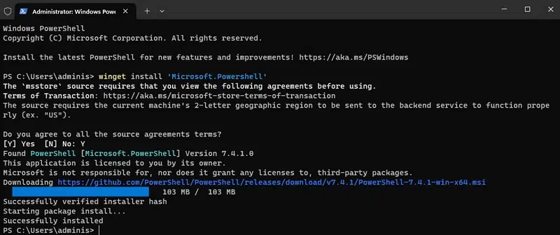Windows Server 2025 - WinGet
