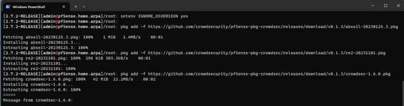 install crowdsec pfsense